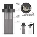 Emos ZGC010P, záhradné nástenné svietidlo ZALA, 14,5 x 8,9 x 26,2 cm, 1 x E27, 15 W