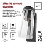 Emos ZGC010P ZALA, záhradné nástenné svietidlo, 14,5 x 8,9 x 26,2 cm, 1 x E27, 15 W