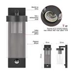 Emos ZGC040P, záhradné nástenné svietidlo ZALA, senzor súmraku, 14,5 x 8,9 x 26,2 cm, 1 x E27, 15 W