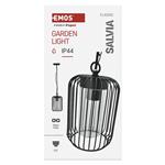 Emos ZGD070P SALVIA, zahradné závesné svietidlo, 16 x 16 x 32 cm, 1 x E27, 15 W