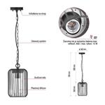 Emos ZGD070P SALVIA, zahradné závesné svietidlo, 16 x 16 x 32 cm, 1 x E27, 15 W