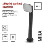 Emos ZGE0A4L, LED záhradné stĺpikové svietidlo NIKA, 16,5 x 12 x 50 cm, 12,5 W, teplá biela