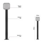 Emos ZGE0C4L, LED záhradné stĺpikové svietidlo NIKA, 16,5 x 12 x 80 cm, 12,5 W, teplá biela