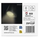 Emos ZGF010P, záhradné nástenné svietidlo OCULUS, 8,8 x 6,7 x 8 cm, 1 x GU10, 35 W