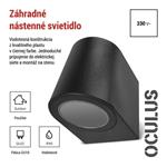 Emos ZGF010P, záhradné nástenné svietidlo OCULUS, 8,8 x 6,7 x 8 cm, 1 x GU10, 35 W