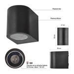 Emos ZGF010P, záhradné nástenné svietidlo OCULUS, 8,8 x 6,7 x 8 cm, 1 x GU10, 35 W