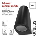 Emos ZGF020P, záhradné nástenné svietidlo OCULUS, 8,8 x 6,7 x 15,3 cm, 2 x GU10, 35 W