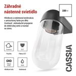 Emos ZGG010P, záhradné nástenné svietidlo CASSIA, 12,6 x 9,5 x 22,2 cm, 1 x E27, 15 W