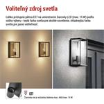 Emos ZGH010P, záhradné nástenné svietidlo MALVA, 13 x 12 x 25 cm, 1 x E27, 15 W