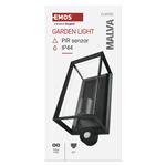 Emos ZGH040P, záhradné nástenné svietidlo MALVA, senzor súmraku, 13 x 12 x 28 cm, 1 x E27, 15 W