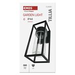 Emos ZGI010P TILLIA, záhradné nástenné svietidlo, 13,2 x 11 x 27 cm, 1 x E27, 15 W