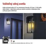 Emos ZGI010P TILLIA, záhradné nástenné svietidlo, 13,2 x 11 x 27 cm, 1 x E27, 15 W