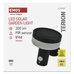 Emos ZGJ044S, LED záhradné solárne nástenné svietidlo TERION, senzor súmraku, 12,5 x 14,7 x 14,2 cm