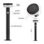 Emos ZGJ0B4S, LED záhradné solárne stĺpikové svietidlo TERION, senzor súmraku, 12,5 x 12,5 x 50 cm