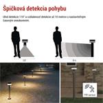 Emos ZGJ0F4S, LED záhradné solárne stĺpikové svietidlo TERION, senzor súmraku, 12,5 x 12,5 x 80 cm