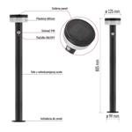 Emos ZGJ0F4S, LED záhradné solárne stĺpikové svietidlo TERION, senzor súmraku, 12,5 x 12,5 x 80 cm