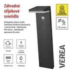 Emos ZGK0B4S, LED záhradné solárne stĺpikové svietidlo VEREA, senzor súmraku, 10,7 x 15,4 x 50 cm