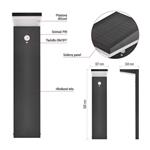 Emos ZGK0B4S, LED záhradné solárne stĺpikové svietidlo VEREA, senzor súmraku, 10,7 x 15,4 x 50 cm