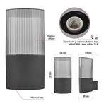 Emos ZGL010P, záhradné nástenné svietidlo LANA, 11,7 x 10,6 x 21,8 cm, 1 x E27, 25 W