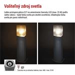 Emos ZGL0A0P, záhradné stĺpikové svietidlo LANA, 15,3 x 13,3 x 45 cm, 1 x E27, 25 W