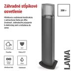 Emos ZGL0C0P LANA, záhradné stĺpikové svietidlo, 15,3 x 13,3 x 75 cm, 1 x E27, 25 W