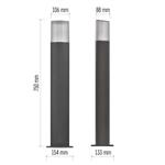 Emos ZGL0C0P LANA, záhradné stĺpikové svietidlo, 15,3 x 13,3 x 75 cm, 1 x E27, 25 W