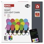 Emos ZIW17FR GoSmart, LED svetelný reťazec – 15× párty žiarovky, 15 m, vonkajšie aj vnútorné, RGB, WiFi