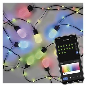 Emos ZIW17FR GoSmart, LED svetelný reťazec – 15× párty žiarovky, 15 m, vonkajšie aj vnútorné, RGB, WiFi