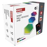 Emos ZIW223R GoSmart, LED svietidlo Hexagon, 3 časti, 5,4 W, RGB, stmievateľné, WiFi