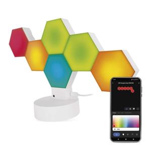 Emos ZIW426R GoSmart, LED stolná lampa Hexagon biela, 6 častí, RGB, stmievateľná, WiFi