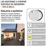 Emos ZM3131, LED prisadené svietidlo s PIR, kruh, čierna/biela, 14W, teplá biela