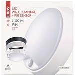 Emos ZM3231, LED prisadené svietidlo s PIR, kruh, čierna/biela, 14W, neutrálna biela