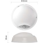 Emos ZM3231, LED prisadené svietidlo s PIR, kruh, čierna/biela, 14W, neutrálna biela