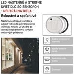 Emos ZM3231, LED prisadené svietidlo s PIR, kruh, čierna/biela, 14W, neutrálna biela