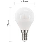 Emos ZQ1220.3, LED žiarovka Classic Mini Globe 5W E14 teplá biela, 3 ks