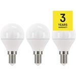 Emos ZQ1220.3, LED žiarovka Classic Mini Globe 5W E14 teplá biela, 3 ks