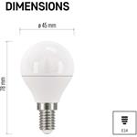 Emos ZQ1220.3, LED žiarovka Classic Mini Globe 5W E14 teplá biela, 3 ks