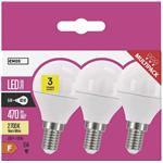 Emos ZQ1220.3, LED žiarovka Classic Mini Globe 5W E14 teplá biela, 3 ks