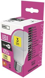 Emos ZQ5120, LED žiarovka Classic A60 5,2W E27 teplá biela