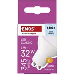Emos ZQ8E14, LED žiarovka Classic MR16 biela, GU10, 3W (32 W), 345 lm, studená biela