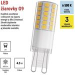 Emos ZQ9D33, LED žiarovka Classic JC, G9, 4,3 W (48 W), 600 lm, neutrálna biela