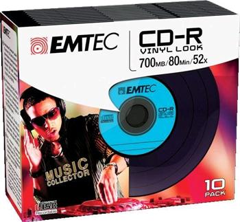 EMTEC CD-R Vinyl Look [ Slim case 10 ks | 700MB | 52x ]
