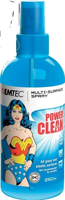 EMTEC Univerzálny čistiaci sprej na sklo a plasty 250ml+mikrofibra|Wonder Woman|