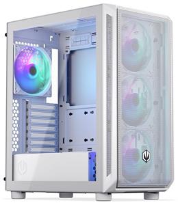 Endorfy skříň Arx 500 White ARGB / ATX / 4x140 ARGB fan (až 7 fans) / 2xUSB-A / USB-C / tvrz. sklo / mesh panel / bílá
