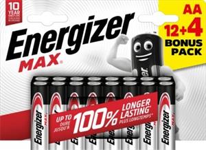 Energizer Max AA alkalické batérie 12+4 16 ks 