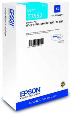Epson atrament WF8000 series - T7552 cyan XL - 39ml