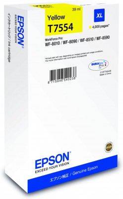 Epson atrament WF8000 series T7554 yellow XL - 39ml