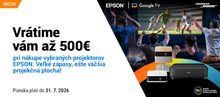 EPSON Cashback na projektory vo výške až 500€