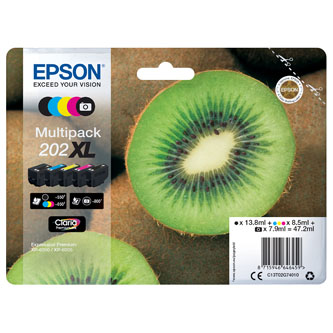 Epson originál ink C13T02G74010, 202 XL, CMYK, 1x13.8, 1x7.9ml, 3x8.5ml, Epson XP-6000, XP-6005