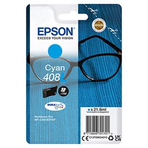 Epson originál ink C13T09K24010, T09K240, 408L, cyan, 21.6ml, Epson WF-C4810DTWF